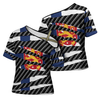 Finland Beast Cross Shoulder Shirt Ripped Flag Graphic - Wonder Print Shop