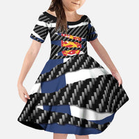 Finland Beast Family Matching Long Sleeve Bodycon Dress and Hawaiian Shirt Ripped Flag Graphic - Wonder Print Shop