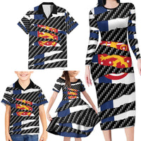 Finland Beast Family Matching Long Sleeve Bodycon Dress and Hawaiian Shirt Ripped Flag Graphic - Wonder Print Shop