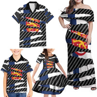 Finland Beast Family Matching Off Shoulder Maxi Dress and Hawaiian Shirt Ripped Flag Graphic - Wonder Print Shop