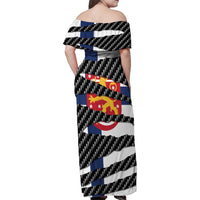 Finland Beast Family Matching Off Shoulder Maxi Dress and Hawaiian Shirt Ripped Flag Graphic - Wonder Print Shop