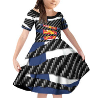 Finland Beast Family Matching Off Shoulder Short Dress and Hawaiian Shirt Ripped Flag Graphic - Wonder Print Shop