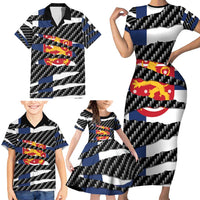 Finland Beast Family Matching Short Sleeve Bodycon Dress and Hawaiian Shirt Ripped Flag Graphic - Wonder Print Shop