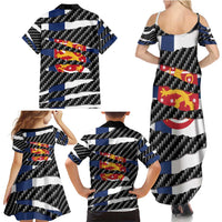 Finland Beast Family Matching Summer Maxi Dress and Hawaiian Shirt Ripped Flag Graphic - Wonder Print Shop
