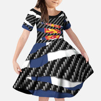 Finland Beast Kid Short Sleeve Dress Ripped Flag Graphic - Wonder Print Shop