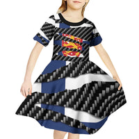 Finland Beast Kid Short Sleeve Dress Ripped Flag Graphic - Wonder Print Shop