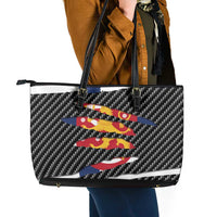 Finland Beast Leather Tote Bag Ripped Flag Graphic - Wonder Print Shop