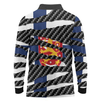 Finland Beast Long Sleeve Polo Shirt Ripped Flag Graphic - Wonder Print Shop
