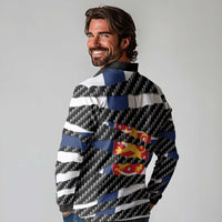 Finland Beast Long Sleeve Polo Shirt Ripped Flag Graphic - Wonder Print Shop