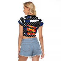 Finland Beast Raglan Cropped T Shirt Ripped Flag Graphic - Wonder Print Shop