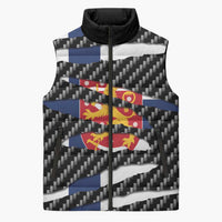 Finland Beast Sleeveless Puffer Jacket Ripped Flag Graphic - Wonder Print Shop