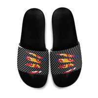 Finland Beast Slide Sandals Ripped Flag Graphic - Wonder Print Shop