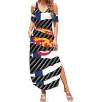 Finland Beast Summer Maxi Dress Ripped Flag Graphic - Wonder Print Shop