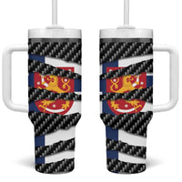 Finland Beast Tumbler With Handle Ripped Flag Graphic - Wonder Print Shop