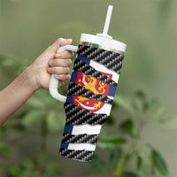 Finland Beast Tumbler With Handle Ripped Flag Graphic - Wonder Print Shop