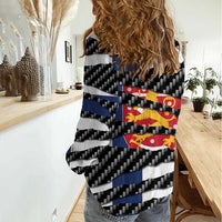 Finland Beast Women Casual Shirt Ripped Flag Graphic - Wonder Print Shop