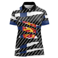 Finland Beast Women Polo Shirt Ripped Flag Graphic - Wonder Print Shop