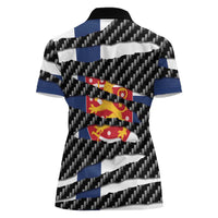 Finland Beast Women Polo Shirt Ripped Flag Graphic - Wonder Print Shop