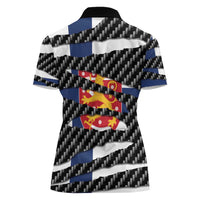 Finland Beast Women Polo Shirt Ripped Flag Graphic - Wonder Print Shop