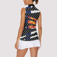 Finland Beast Women Sleeveless Polo Shirt Ripped Flag Graphic - Wonder Print Shop