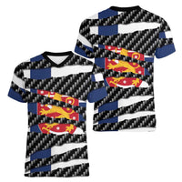 Finland Beast Women V-Neck T-Shirt Ripped Flag Graphic - Wonder Print Shop