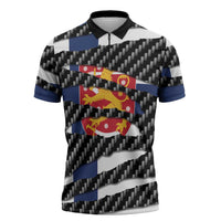 Finland Beast Zipper Polo Shirt Ripped Flag Graphic - Wonder Print Shop