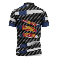 Finland Beast Zipper Polo Shirt Ripped Flag Graphic - Wonder Print Shop