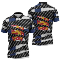 Finland Beast Zipper Polo Shirt Ripped Flag Graphic - Wonder Print Shop