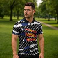 Finland Beast Zipper Polo Shirt Ripped Flag Graphic - Wonder Print Shop