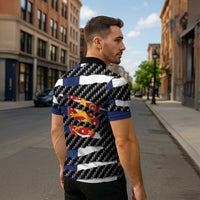 Finland Beast Zipper Polo Shirt Ripped Flag Graphic - Wonder Print Shop