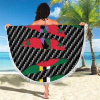 Dominica Beast Beach Blanket Ripped Flag Graphic - Wonder Print Shop