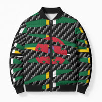 Dominica Beast Bomber Puffer Jacket Ripped Flag Graphic - Wonder Print Shop