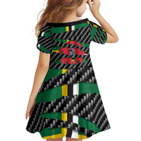 Dominica Beast Family Matching Long Sleeve Bodycon Dress and Hawaiian Shirt Ripped Flag Graphic - Wonder Print Shop