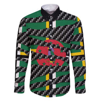 Dominica Beast Family Matching Long Sleeve Bodycon Dress and Hawaiian Shirt Ripped Flag Graphic - Wonder Print Shop