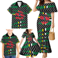 Dominica Beast Family Matching Mermaid Dress and Hawaiian Shirt Ripped Flag Graphic - Wonder Print Shop