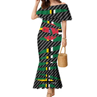 Dominica Beast Family Matching Mermaid Dress and Hawaiian Shirt Ripped Flag Graphic - Wonder Print Shop