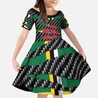 Dominica Beast Family Matching Off Shoulder Maxi Dress and Hawaiian Shirt Ripped Flag Graphic - Wonder Print Shop