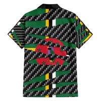 Dominica Beast Family Matching Off Shoulder Short Dress and Hawaiian Shirt Ripped Flag Graphic - Wonder Print Shop