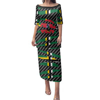 Dominica Beast Family Matching Puletasi and Hawaiian Shirt Ripped Flag Graphic - Wonder Print Shop