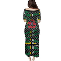 Dominica Beast Family Matching Puletasi and Hawaiian Shirt Ripped Flag Graphic - Wonder Print Shop