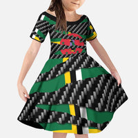 Dominica Beast Family Matching Short Sleeve Bodycon Dress and Hawaiian Shirt Ripped Flag Graphic - Wonder Print Shop