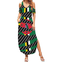 Dominica Beast Family Matching Summer Maxi Dress and Hawaiian Shirt Ripped Flag Graphic - Wonder Print Shop