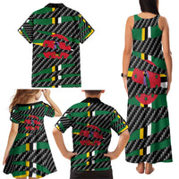 Dominica Beast Family Matching Tank Maxi Dress and Hawaiian Shirt Ripped Flag Graphic - Wonder Print Shop