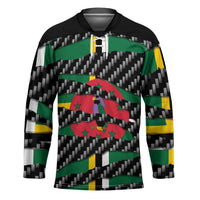 Dominica Beast Hockey Jersey Ripped Flag Graphic - Wonder Print Shop