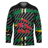 Dominica Beast Hockey Jersey Ripped Flag Graphic - Wonder Print Shop