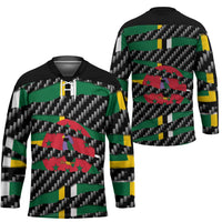 Dominica Beast Hockey Jersey Ripped Flag Graphic - Wonder Print Shop