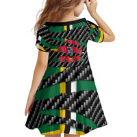 Dominica Beast Kid Short Sleeve Dress Ripped Flag Graphic - Wonder Print Shop