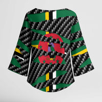 Dominica Beast Kimono Sleeve Blouse Ripped Flag Graphic - Wonder Print Shop