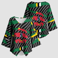 Dominica Beast Kimono Sleeve Blouse Ripped Flag Graphic - Wonder Print Shop