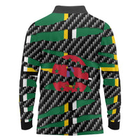 Dominica Beast Long Sleeve Polo Shirt Ripped Flag Graphic - Wonder Print Shop